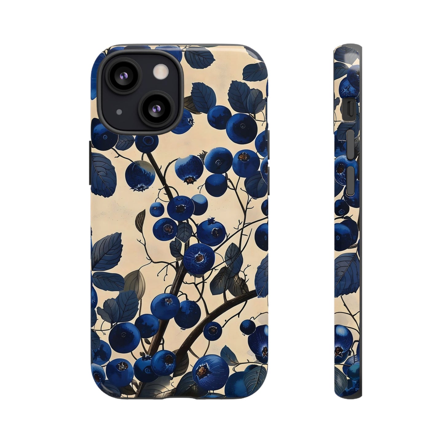 Blue Berry Tough Phone Case, Floral Phone Cover, Stylish Protective Case, Unique Gift for Her, Phone Accessories