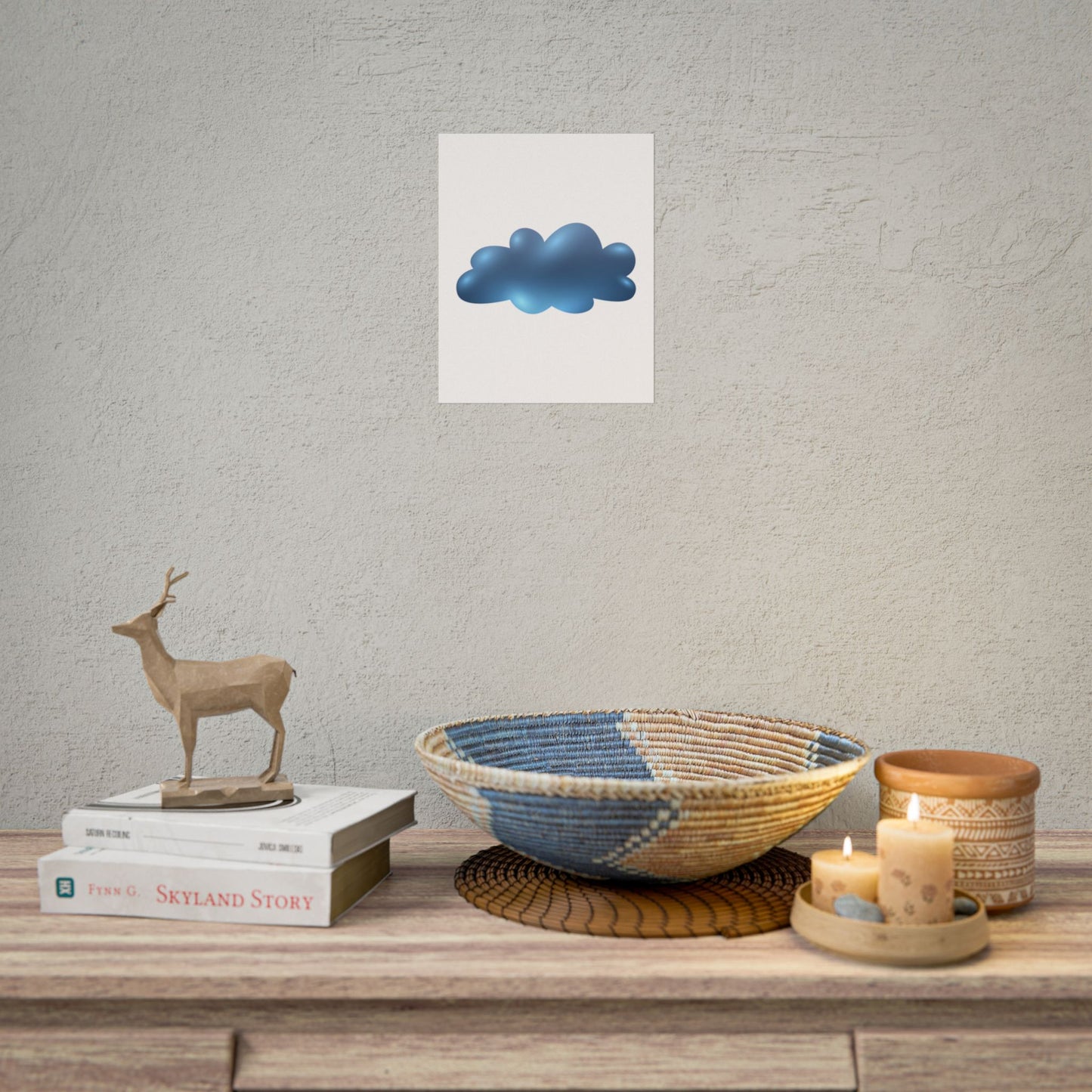 Blue Cloud Art Print, Minimalist Wall Decor, Kids Room Wall Art, Nursery Poster, Aesthetic Home Decor, Modern Art Print