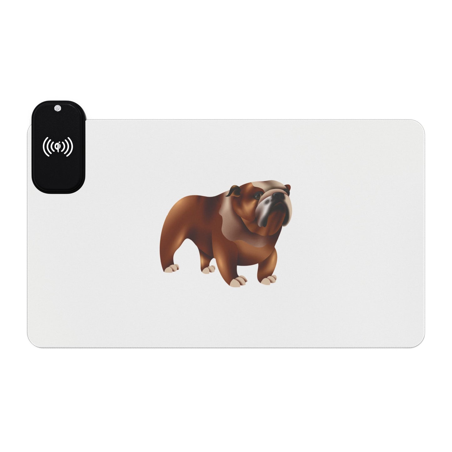 British Bulldog Illustration - LED Gaming Mouse Pad with Wireless Charging - Stylish & Functional Desk Accessory for Gamers, College Students, Home Office, Gifts