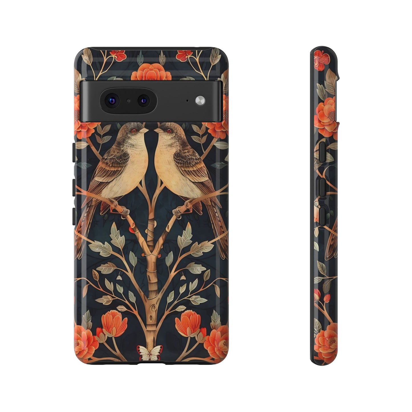 Floral Phone Case – Tough Cases with Bird Design, Unique Gift for Nature Lovers, Stylish Tech Accessory, Phone Cover, Artistic Case