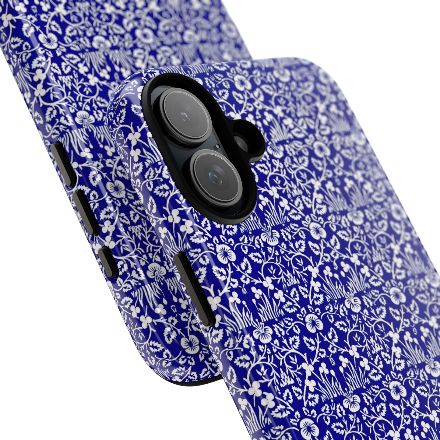 Elegant Floral Phone Case - Tough Cases, Blue Floral Design, Stylish Phone Accessory, Unique Gift, Modern Tech Protection