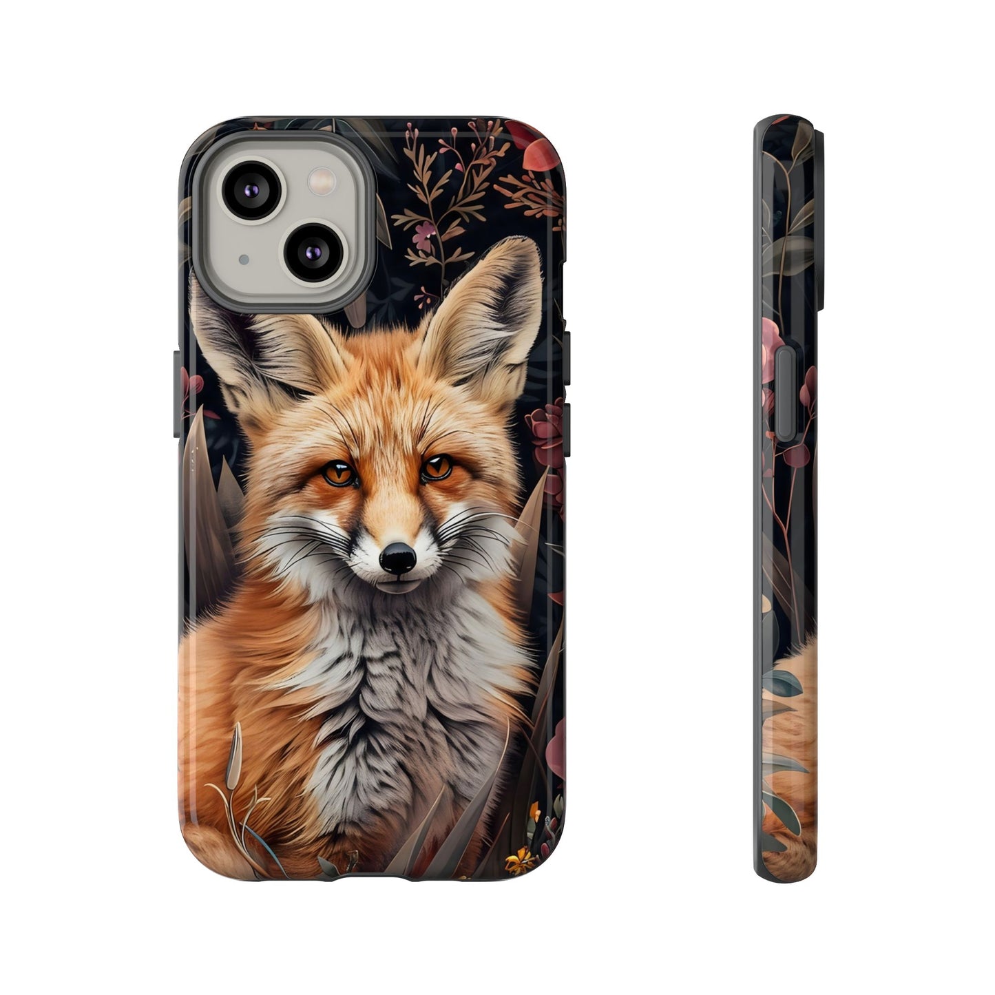 Fox Floral Phone Case, Tough Cases for Animal Lovers, Nature Themed Gift, Cute Phone Cover, Wild Fox Protector