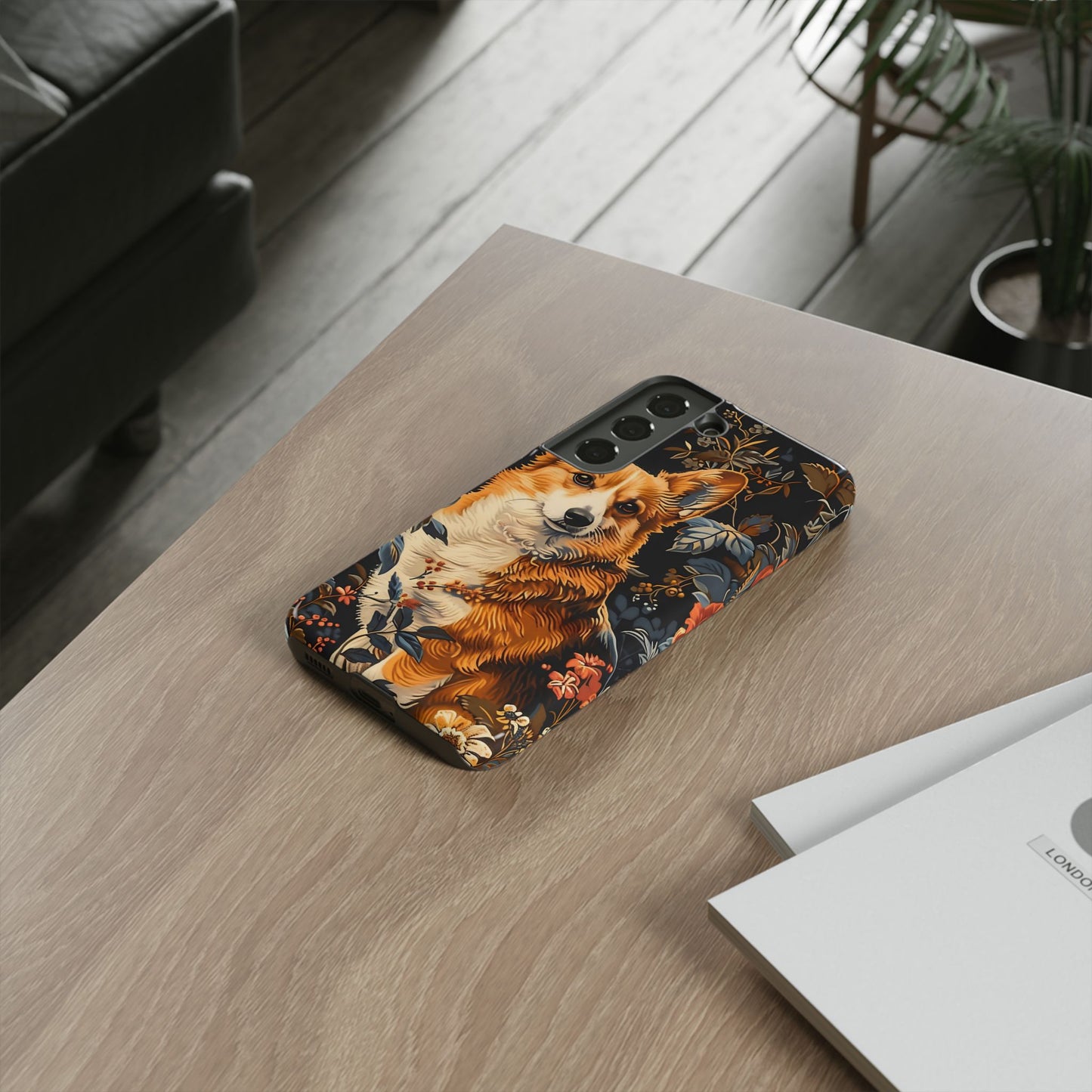 Corgi Floral Phone Case - Tough Cases for Dog Lovers, Cute Pet Accessories, Gift for Dog Owners, Floral Design, Personalized Tech Cover