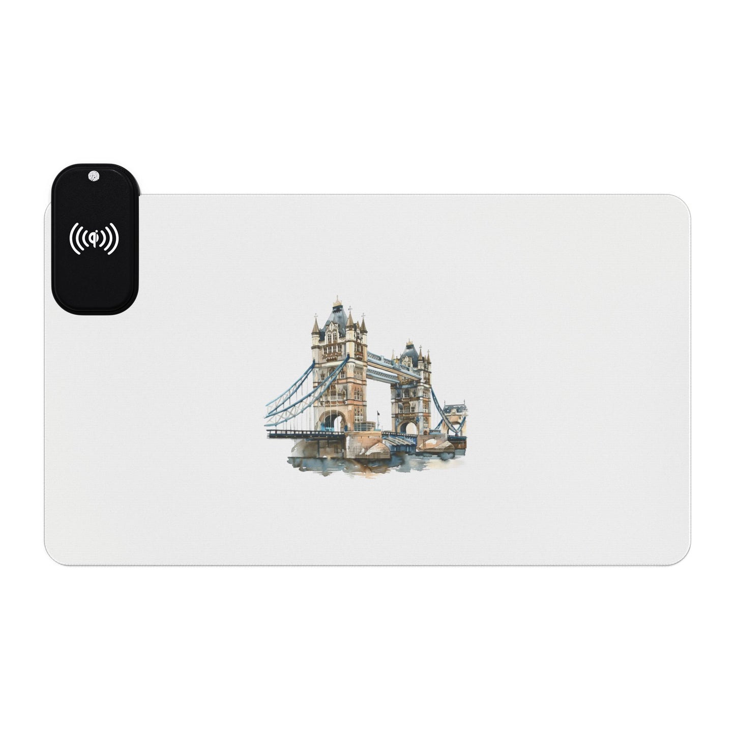 Tower Bridge Sketch – London’s Iconic Structure - LED Wireless Charging Gaming Mouse Pad - Perfect for Gamers, Office Use, Desk Decor, Unique Gift Ideas, Gaming Accessories