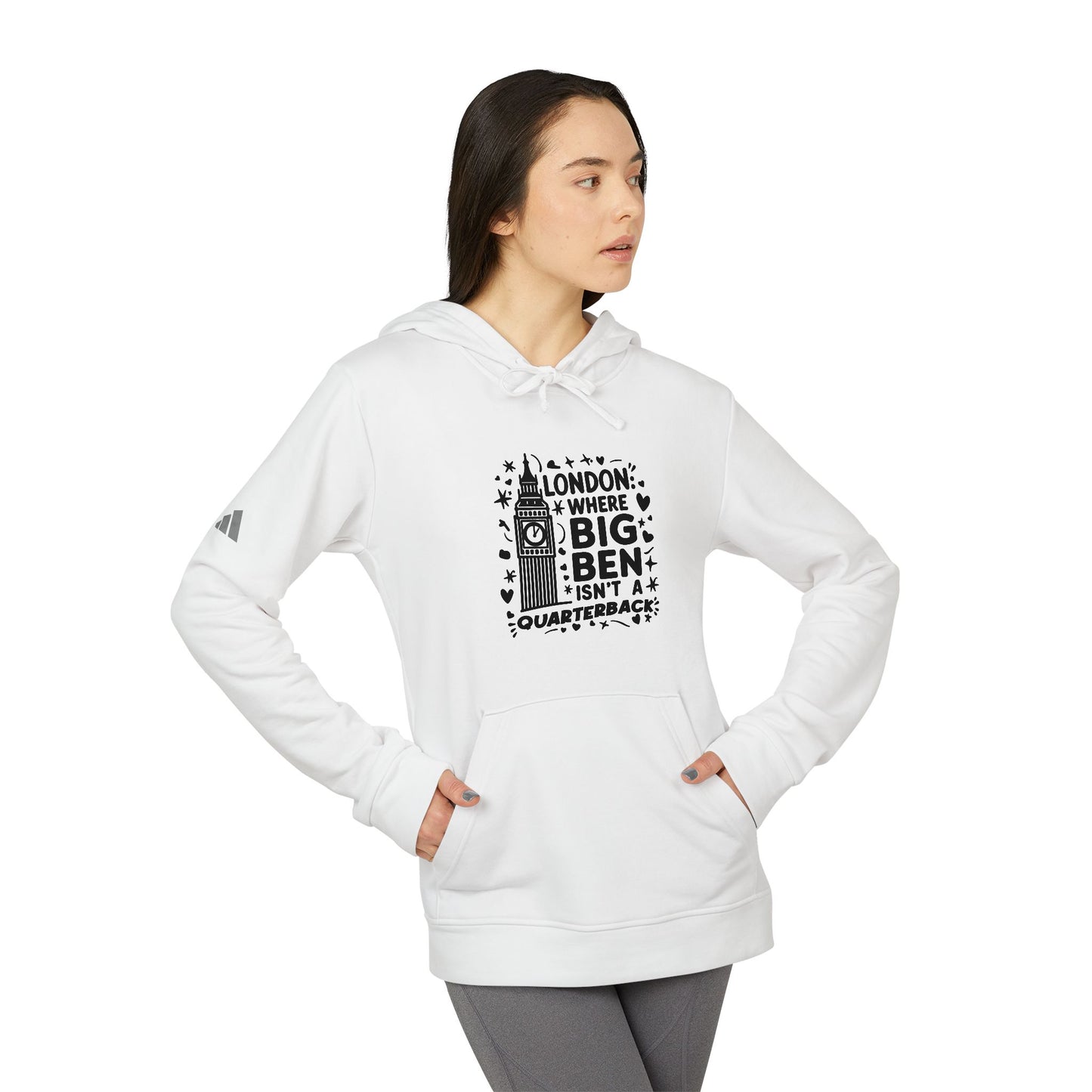 Adidas Unisex Fleece Hoodie - 'Big Ben Isn't a Quarterback' Design