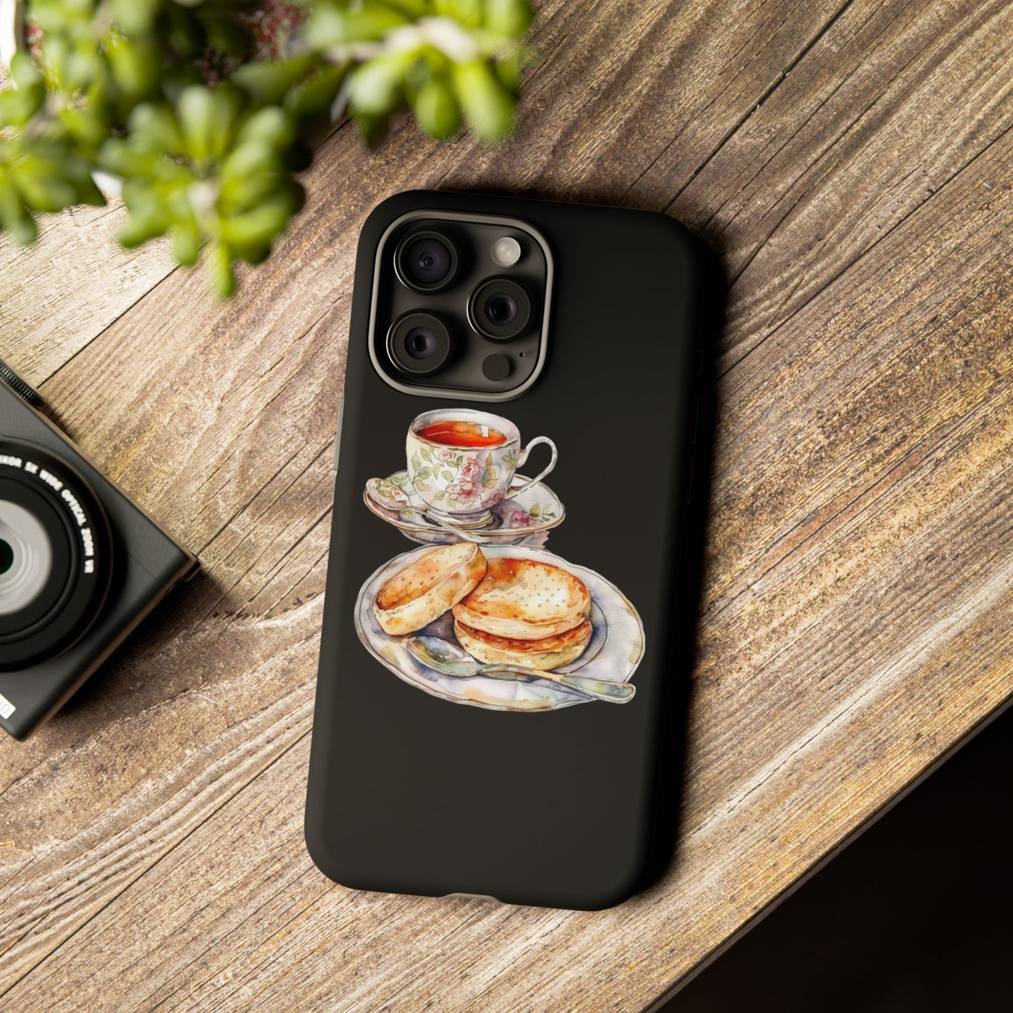Tea Time Phone Case with Cookies Design, Cute Phone Cover, Gift for Tea Lovers, Kitchen Decor, Whimsical Style