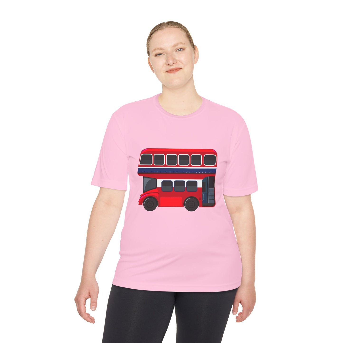 Unisex Moisture Wicking Tee - Iconic Red Bus Illustration Wall Decor