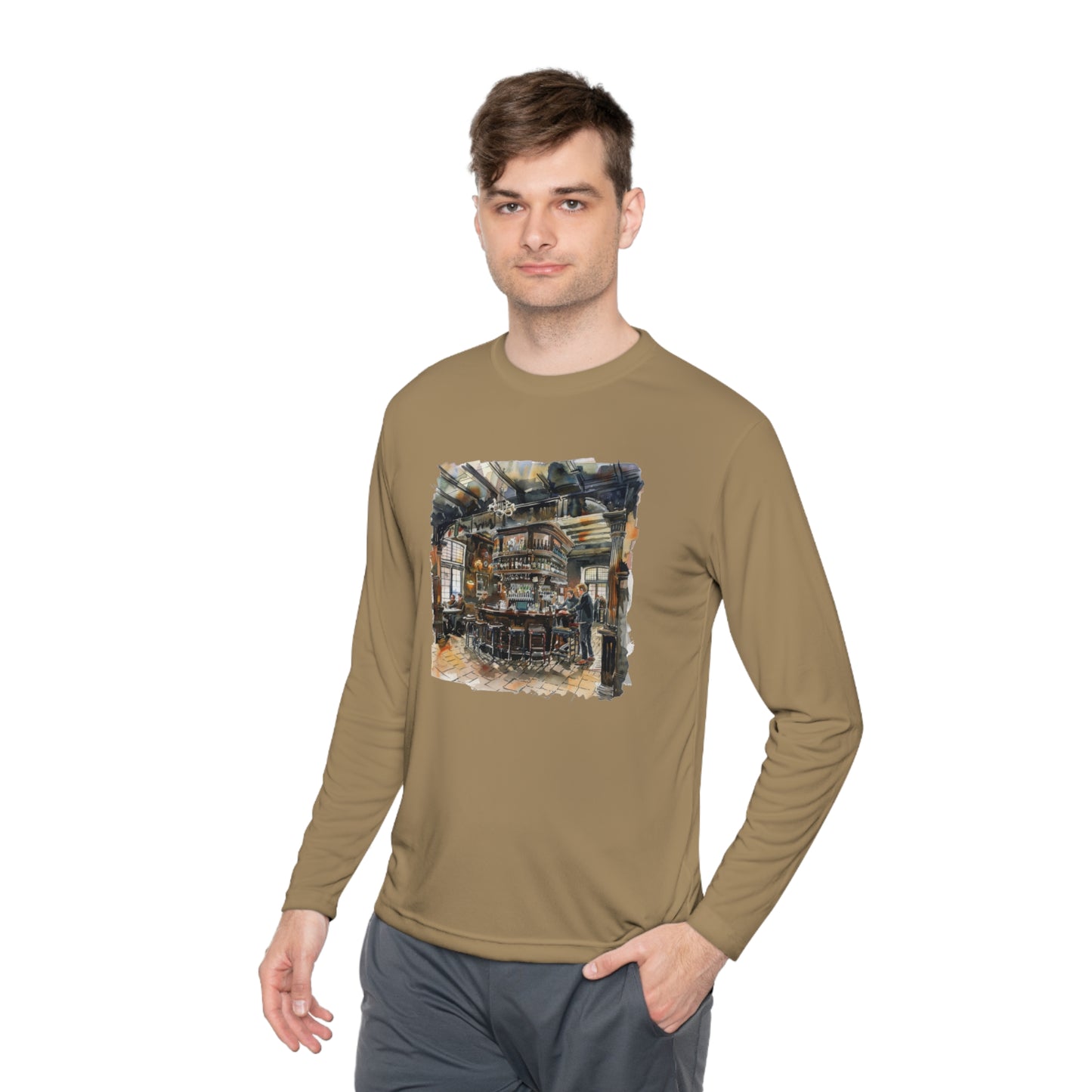 Unisex Lightweight Long Sleeve Tee - Cozy British Pub