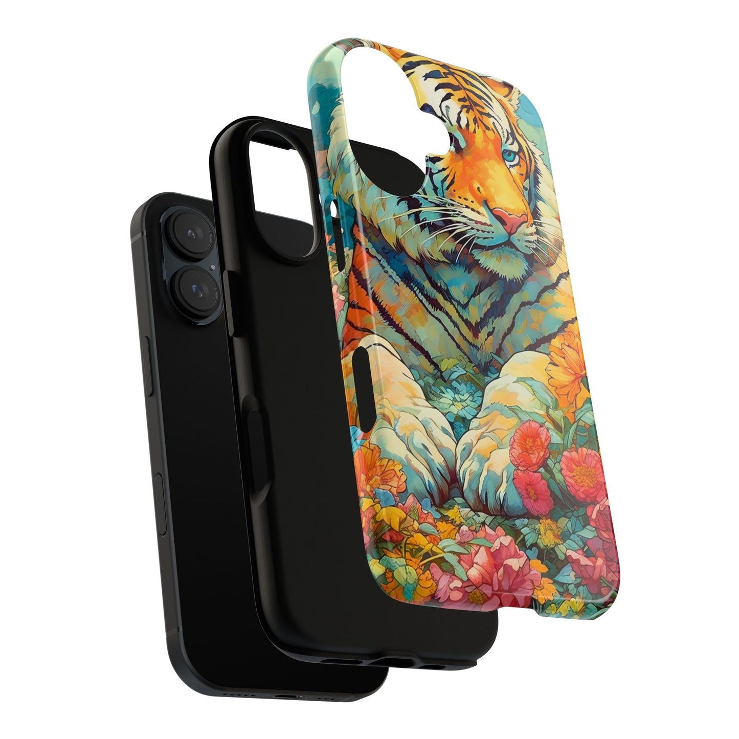 Tiger Jungle Phone Case, Colorful Tough Cases, Animal Lover Gift, Nature Phone Cover, Wildlife Decor, Birthday Present