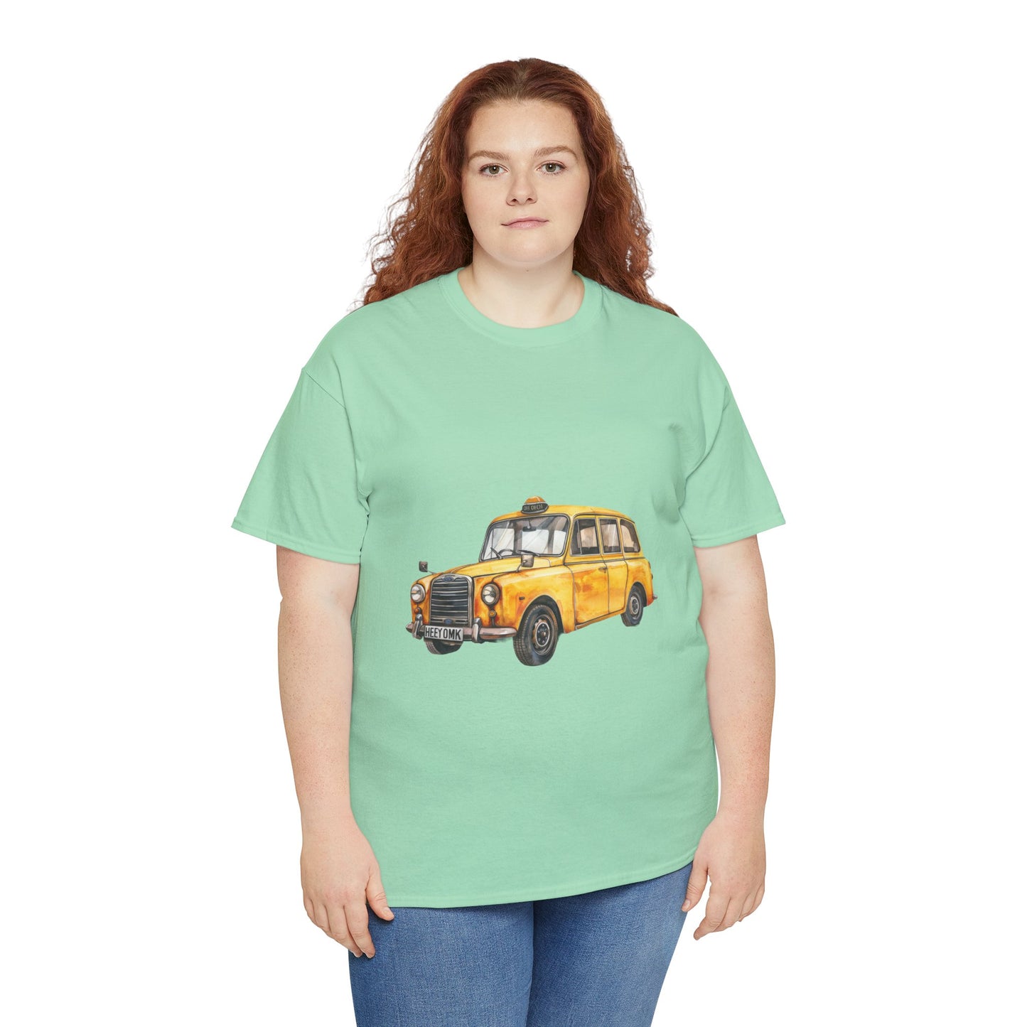 Unisex Heavy Cotton Tee - British Vintage Car - Classic Elegance and Timeless Style