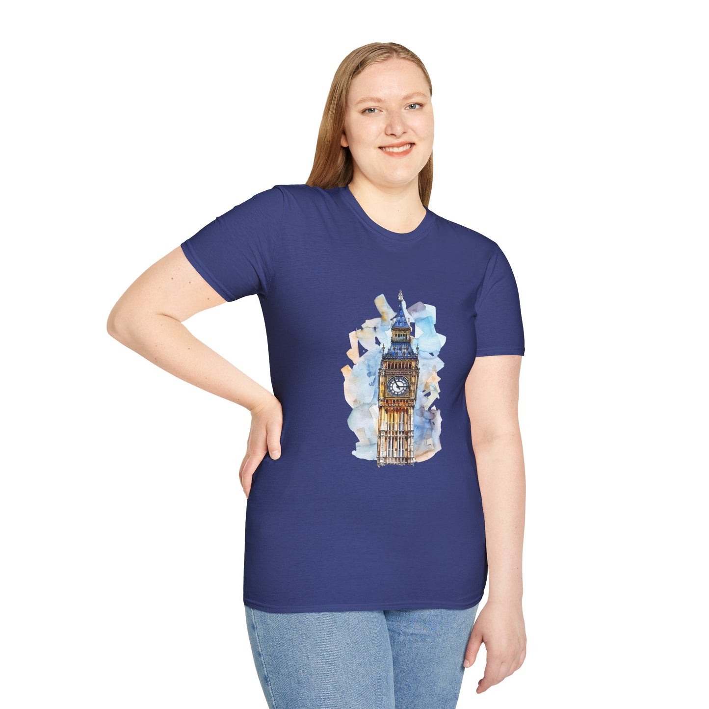 Unisex Softstyle T-Shirt - Towering Time - Big Ben and British Heritage