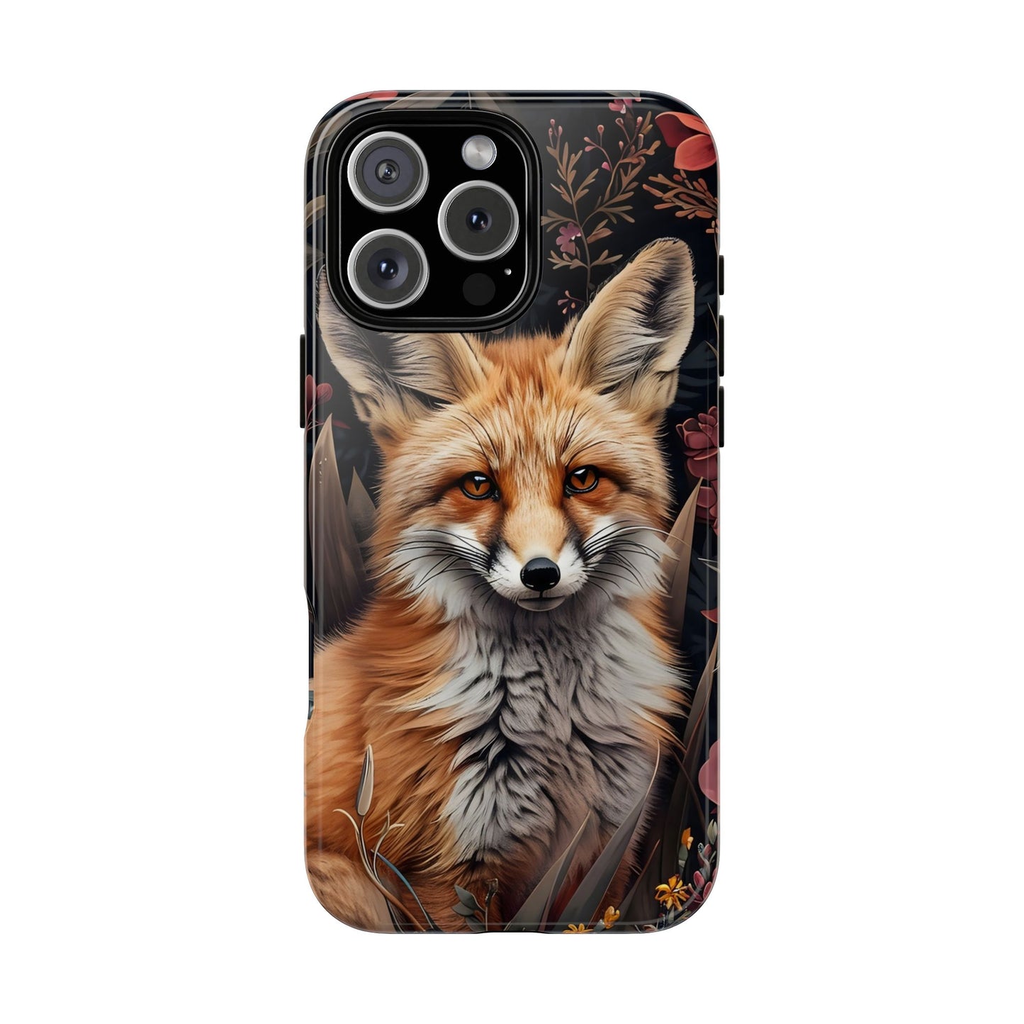 Fox Floral Phone Case, Tough Cases for Animal Lovers, Nature Themed Gift, Cute Phone Cover, Wild Fox Protector