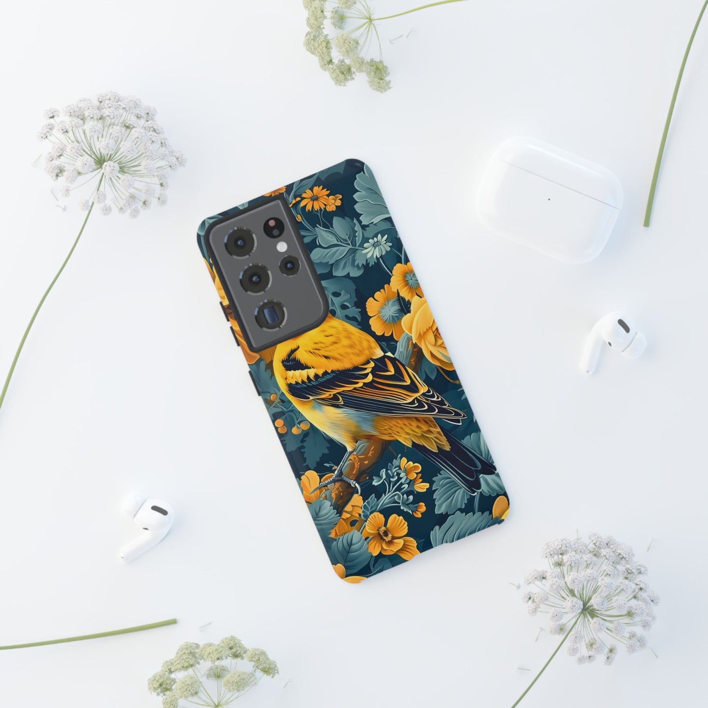 Colorful Bird Phone Case, Tough Phone Cover, Floral Phone Accessories, Nature Lover Gift, Unique Smartphone Case, Birthday Present