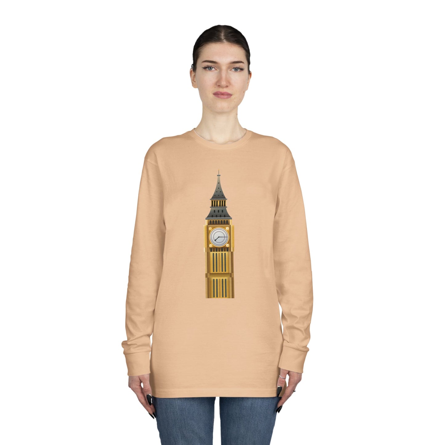 Long Sleeve Crewneck Tee - The Clock Tower of Westminster