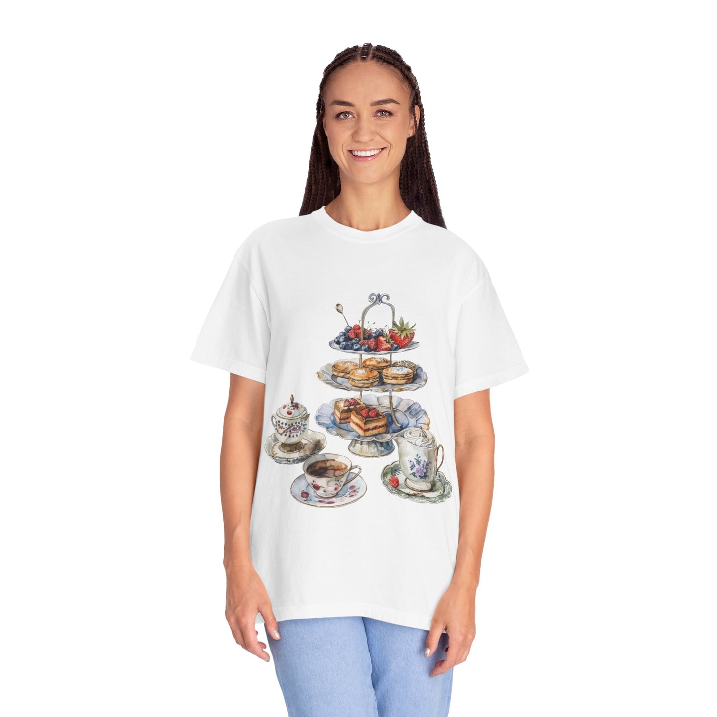 Unisex Garment-Dyed T-shirt - Savoring Britain - A Journey Through British Cuisine