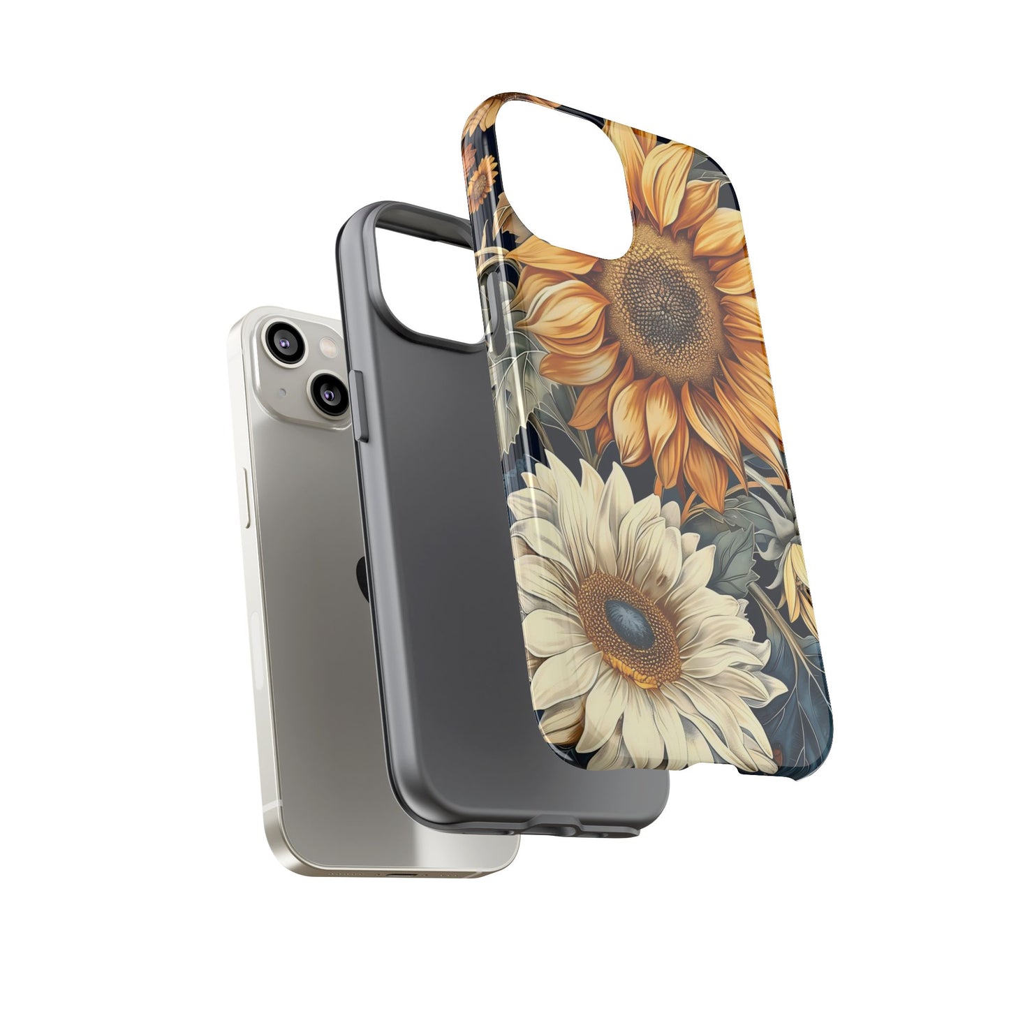 Sunflower Phone Case, Floral Tough Phone Cover, Gift for Nature Lovers, Phone Accessories, Sunflower Gifts