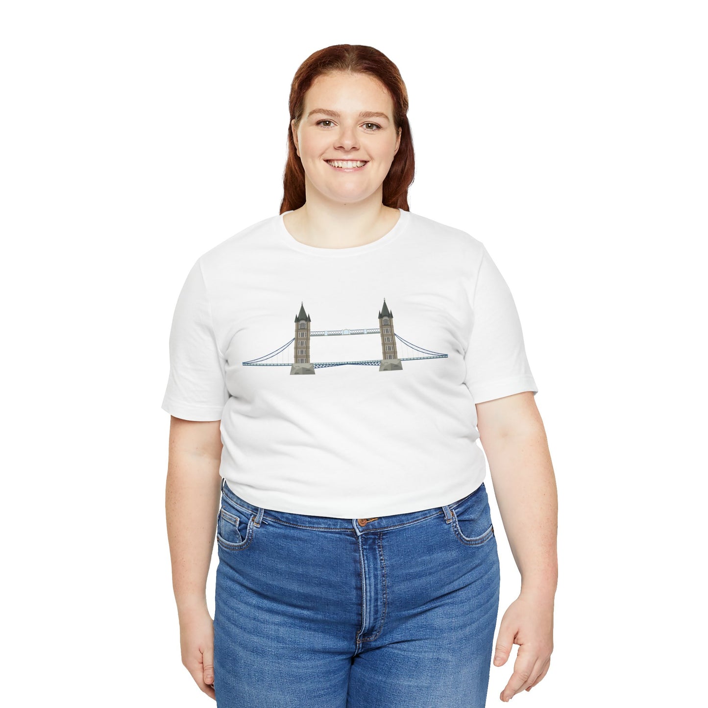Unisex Jersey Short Sleeve Tee - Tower Bridge - Iconic London Landmark Illustration