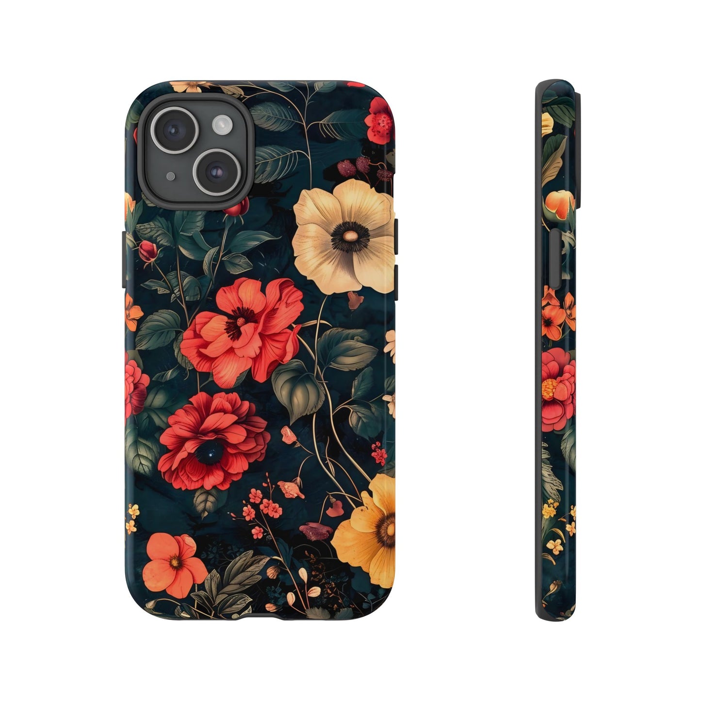 Floral Phone Case, Tough Cases, Flower Motif, Protective Cover, Gift for Her, Floral Design, Spring Accessory