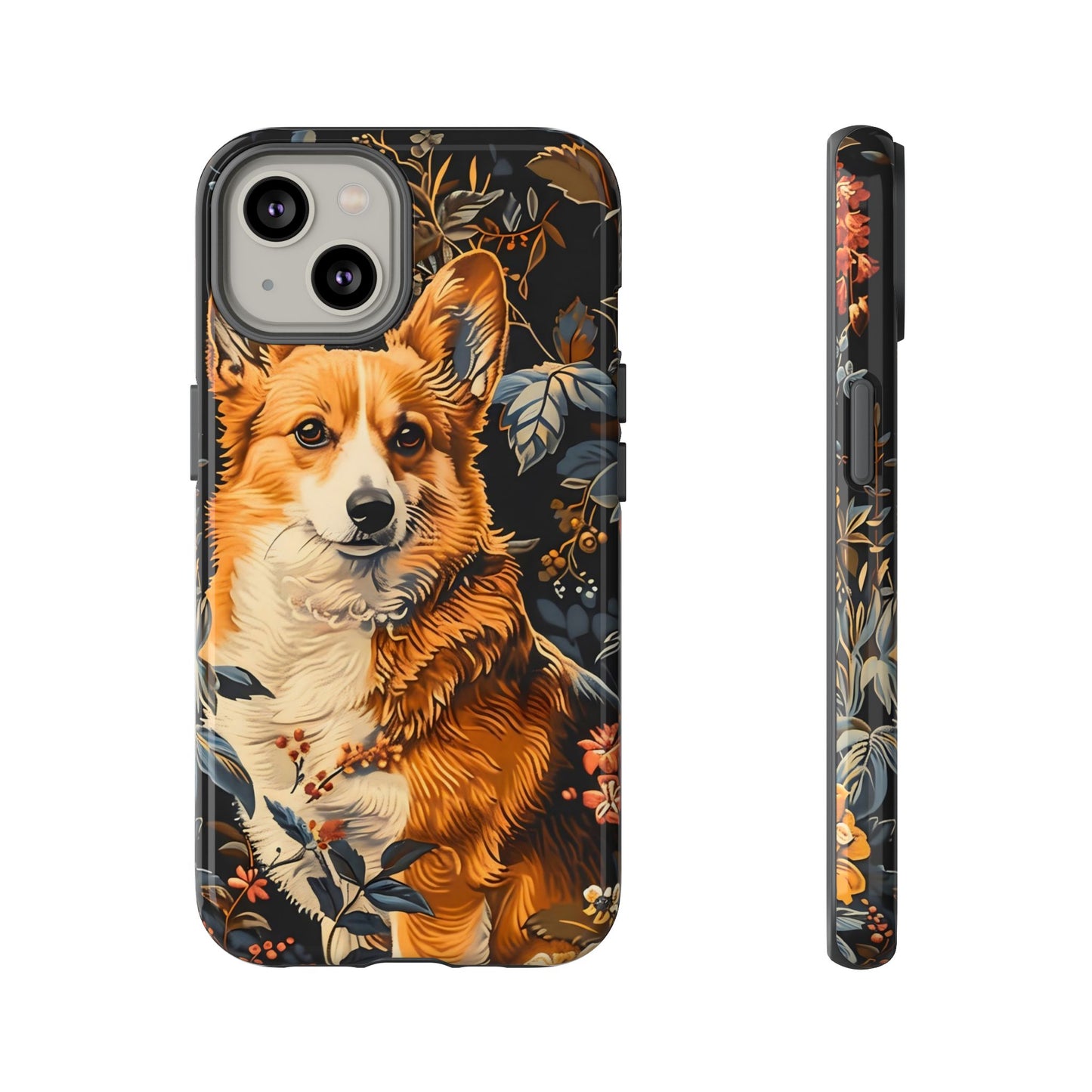 Corgi Floral Phone Case - Tough Cases for Dog Lovers, Cute Pet Accessories, Gift for Dog Owners, Floral Design, Personalized Tech Cover