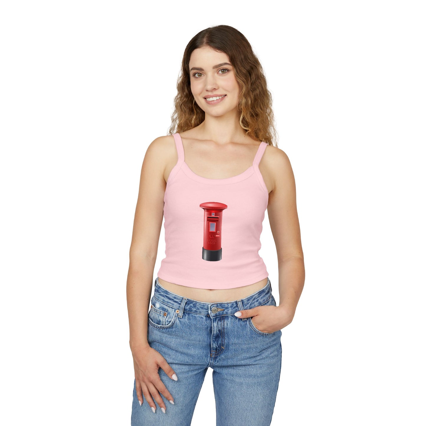 Women's Spaghetti Strap Tank Top - Classic UK Royal Mailbox Design - British Postbox Icon