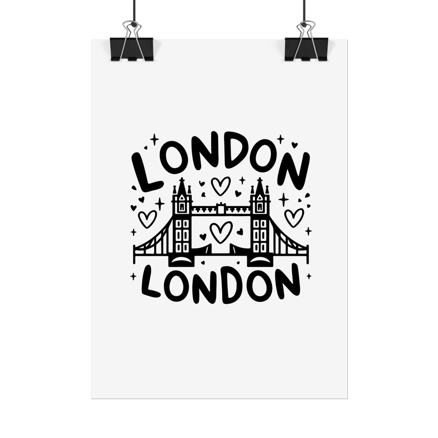 Charming London Rolled Poster for Home Decor, Wall Art, Travel Gift, Office Wall Decor, London Themed Decoration