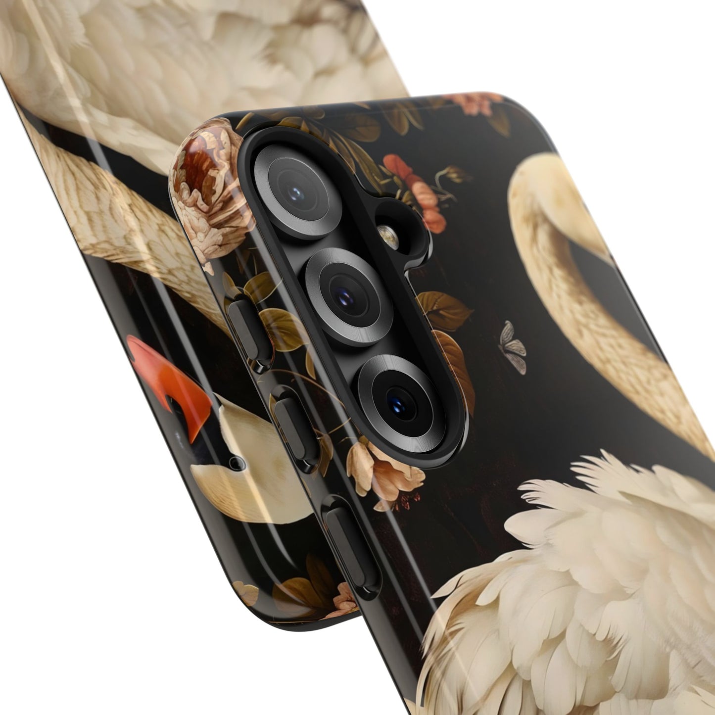 Elegant Swan Phone Case, Floral iPhone Cover, Tough Phone Case, Gift for Her, Nature Lover, Mother's Day, Birthday