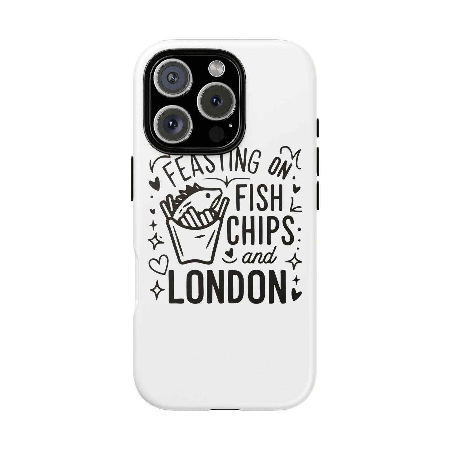 London Fish & Chips Phone Case | Fun Gift for Foodies, Travel Lovers, London Souvenir, Unique Accessories, Personalization Option