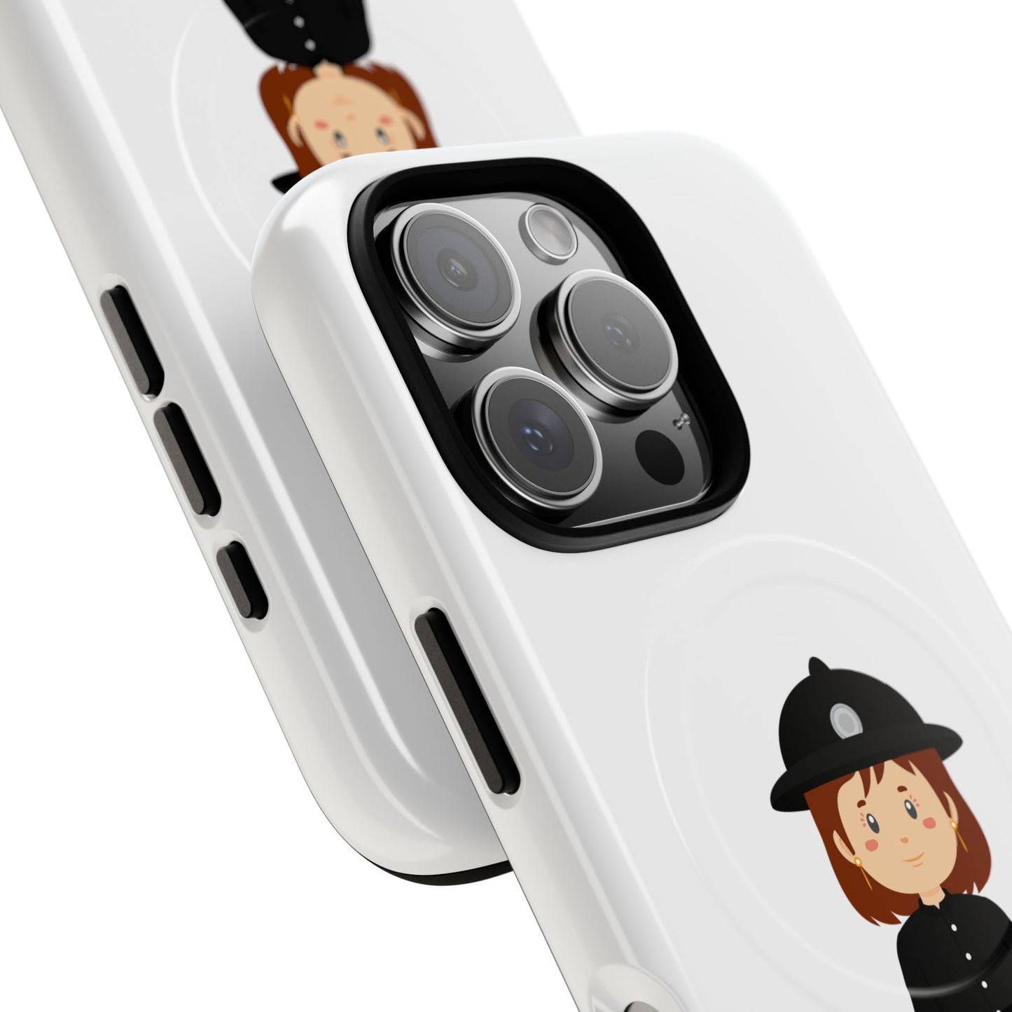 Cute Police Officer Phone Case, Tough Magnetic Case for Kids, Unique Gift for Law Enforcement Fans, Durable Mobile Cover