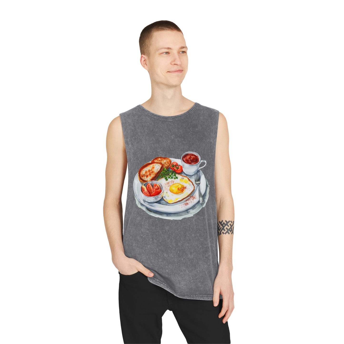 Unisex Stonewash Tank Top - British Food - Savory Classics and Traditional Delights