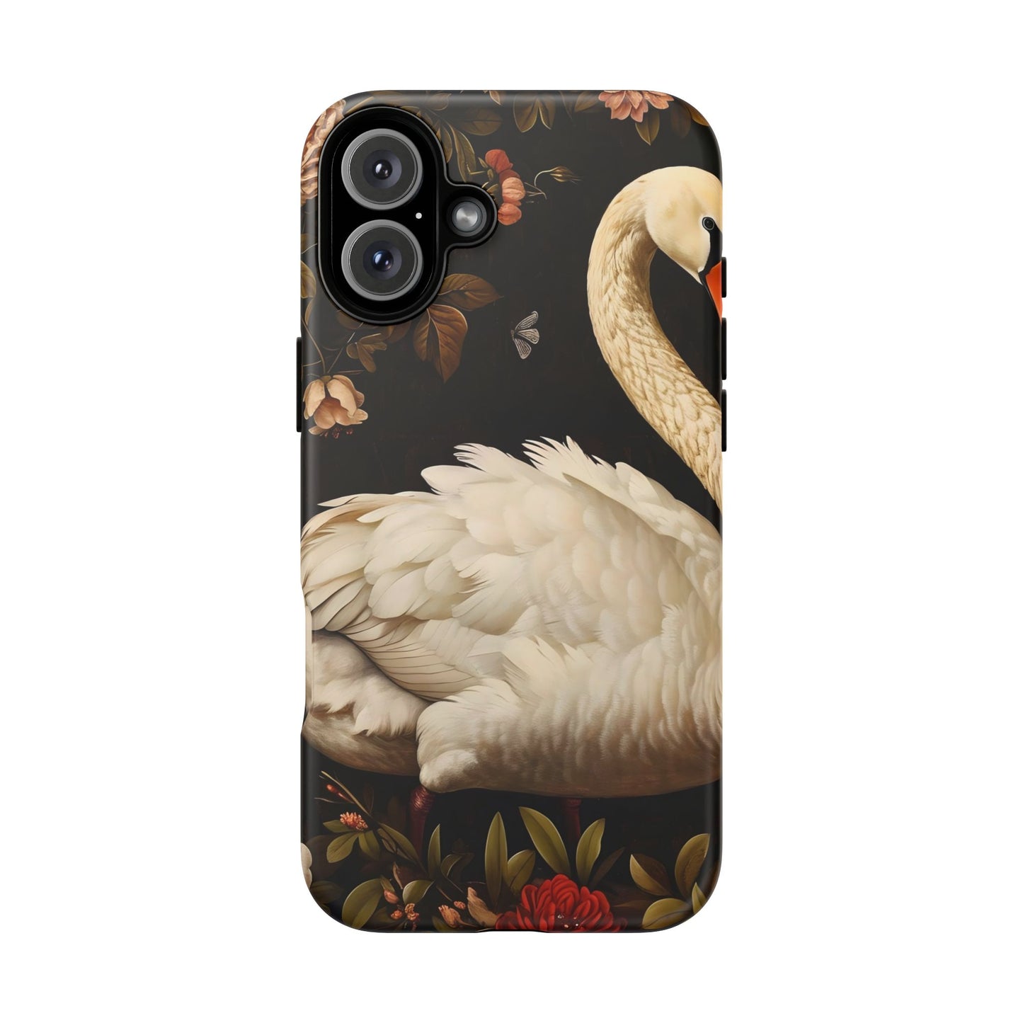 Elegant Swan Phone Case, Floral iPhone Cover, Tough Phone Case, Gift for Her, Nature Lover, Mother's Day, Birthday