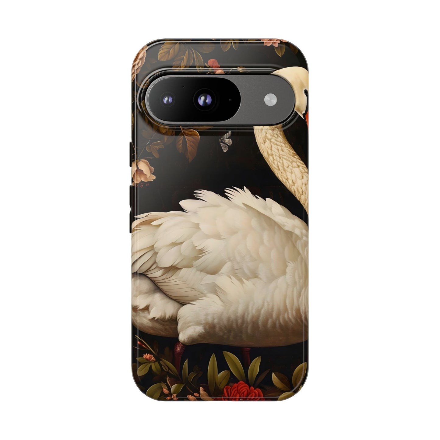 Elegant Swan Phone Case, Floral iPhone Cover, Tough Phone Case, Gift for Her, Nature Lover, Mother's Day, Birthday