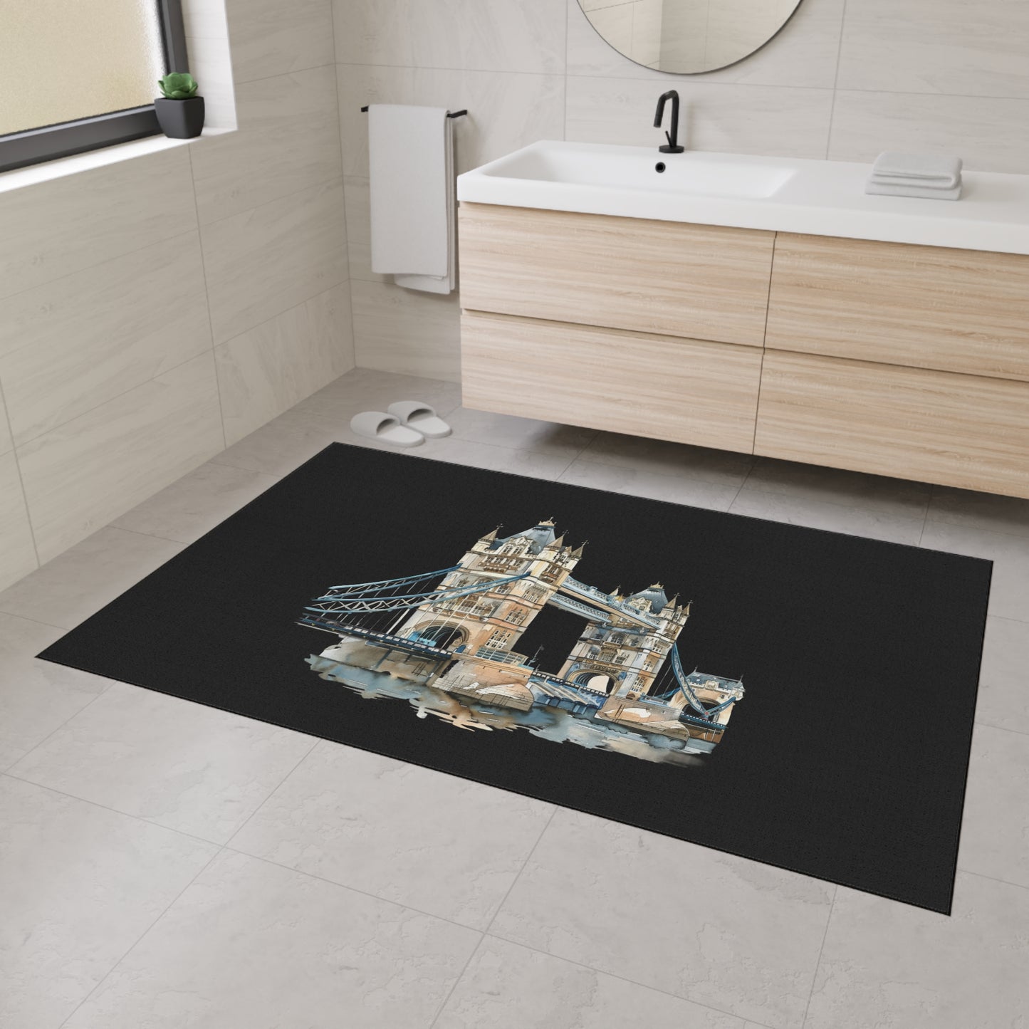 Stylish Heavy Duty Floor Mat - London Bridge Design, Home Decor, Kitchen Mat, Entryway Rug, Unique Gift for Housewarming