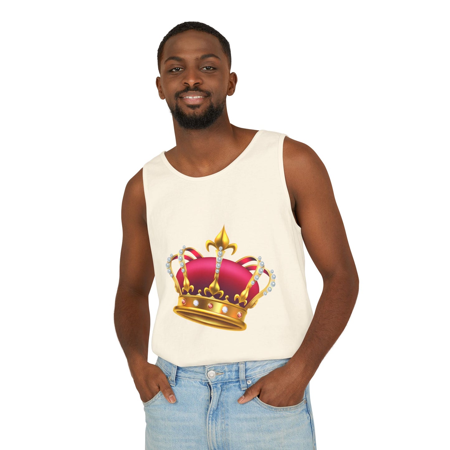 Unisex Garment-Dyed Tank Top - British Royal Crown Design - Iconic Symbol of Monarchy