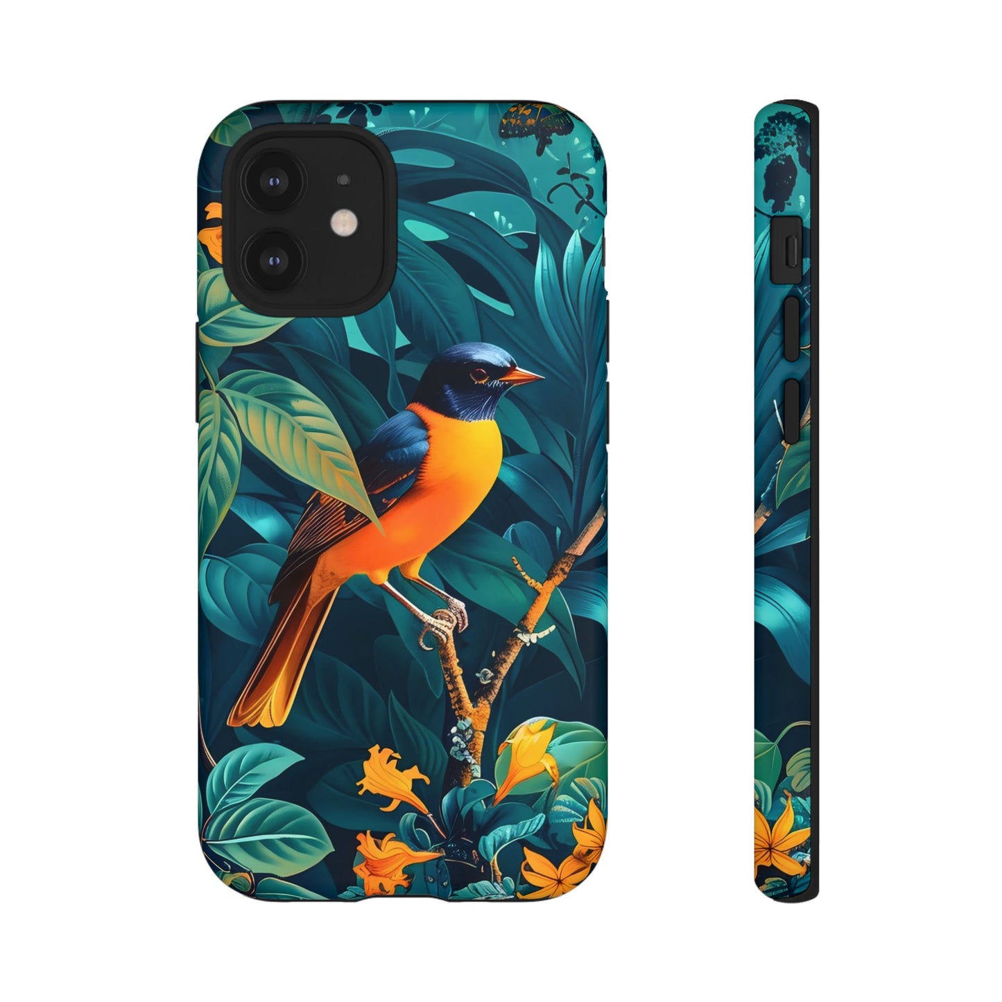 Tough Cases: Vibrant Bird Phone Case, Nature Lover Gift, Eco-Friendly Cover, Floral Design, Spring Decor