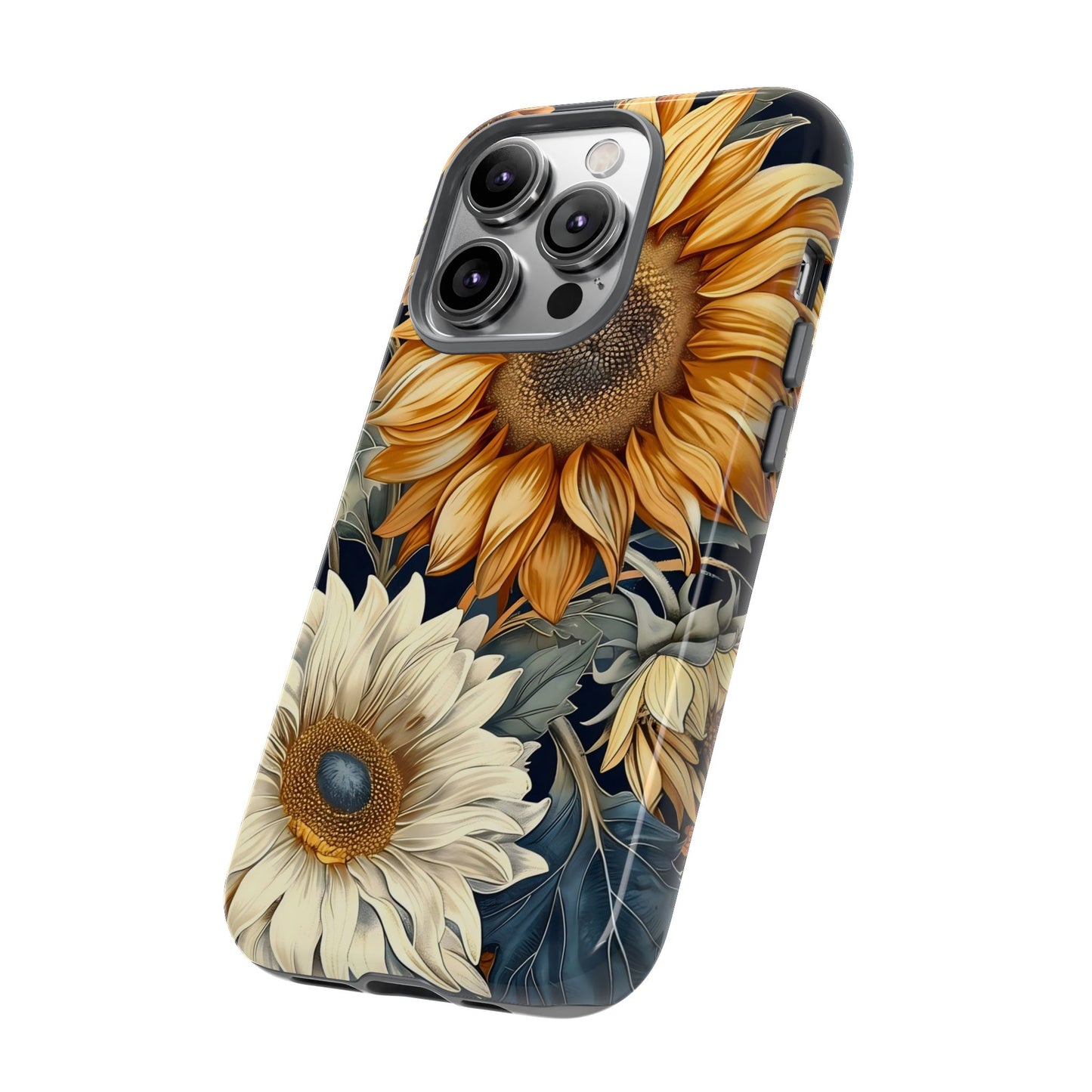 Sunflower Phone Case, Floral Tough Phone Cover, Gift for Nature Lovers, Phone Accessories, Sunflower Gifts