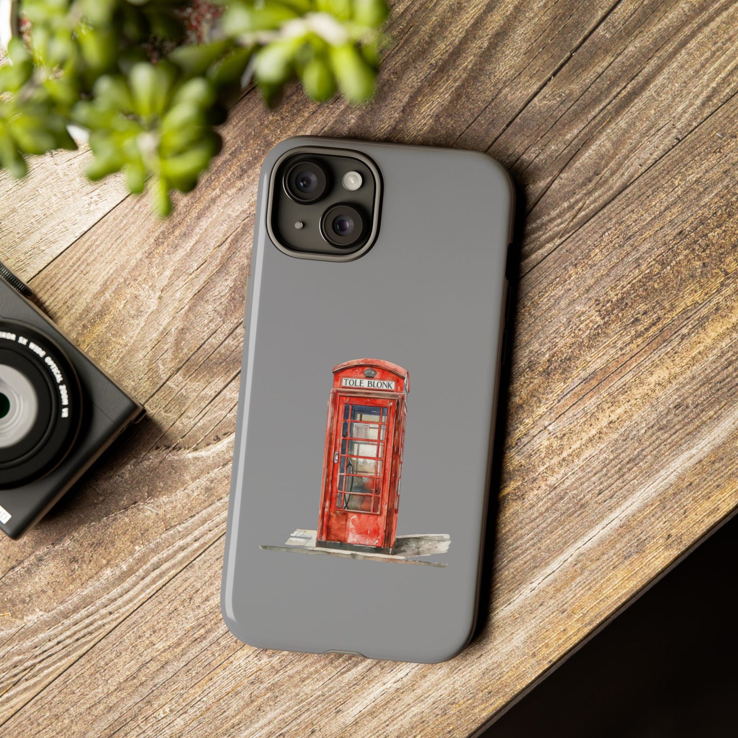 Red Phone Booth Phone Case, Vintage Style Case, Tough Cases for Gifts, Quirky Phone Accessories, Travel Lover's Gift