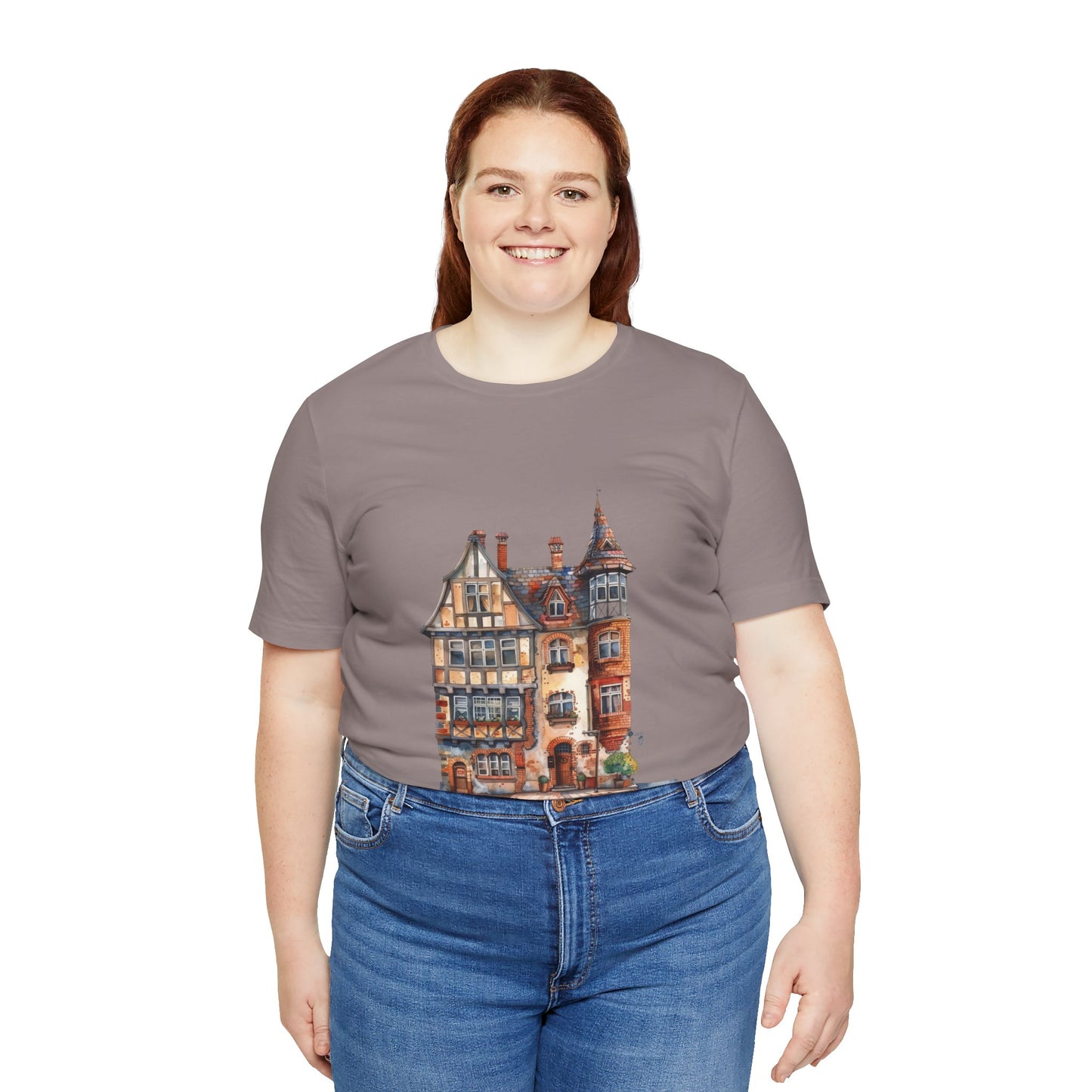 Unisex Jersey Short Sleeve Tee - Countryside Charm - The Classic British Village House