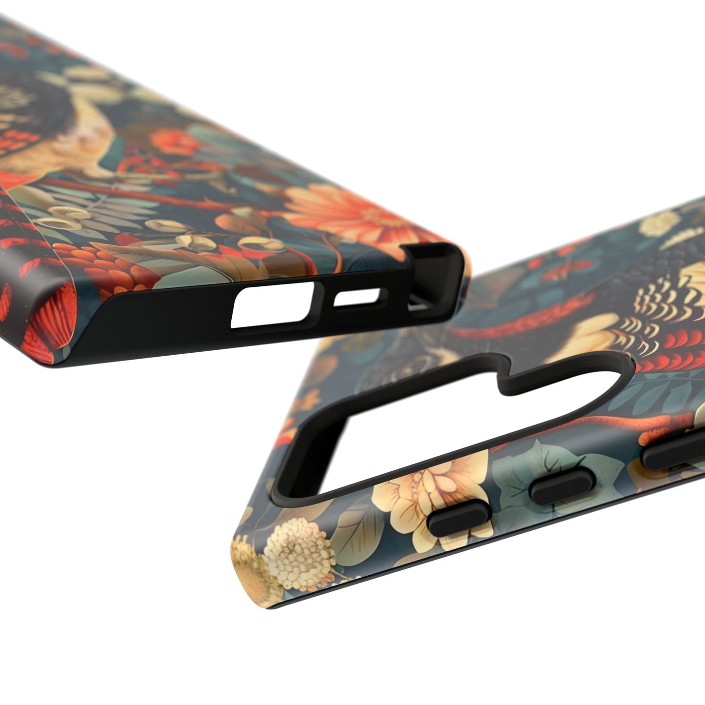 Nature-Inspired Phone Case with Floral Art, Tough Phone Cover, Protective Case, Gift for Nature Lovers, Unique Phone Accessory