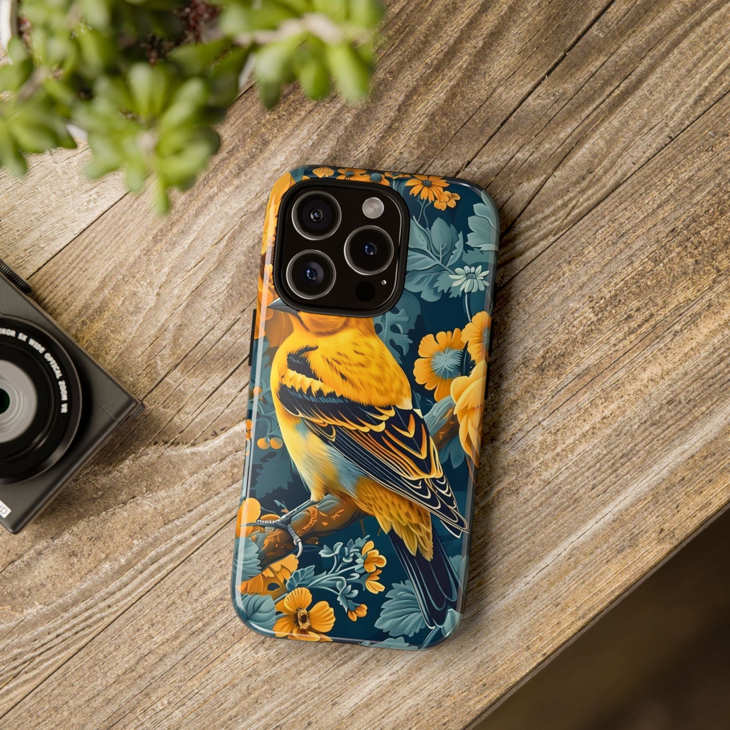Colorful Bird Phone Case, Tough Phone Cover, Floral Phone Accessories, Nature Lover Gift, Unique Smartphone Case, Birthday Present