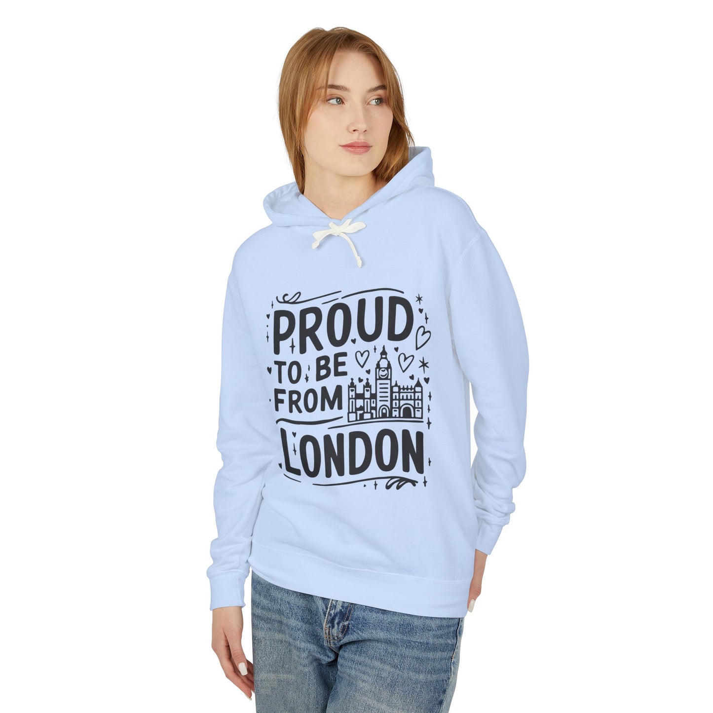 Unisex Lightweight Hooded Sweatshirt - Proud to be from London