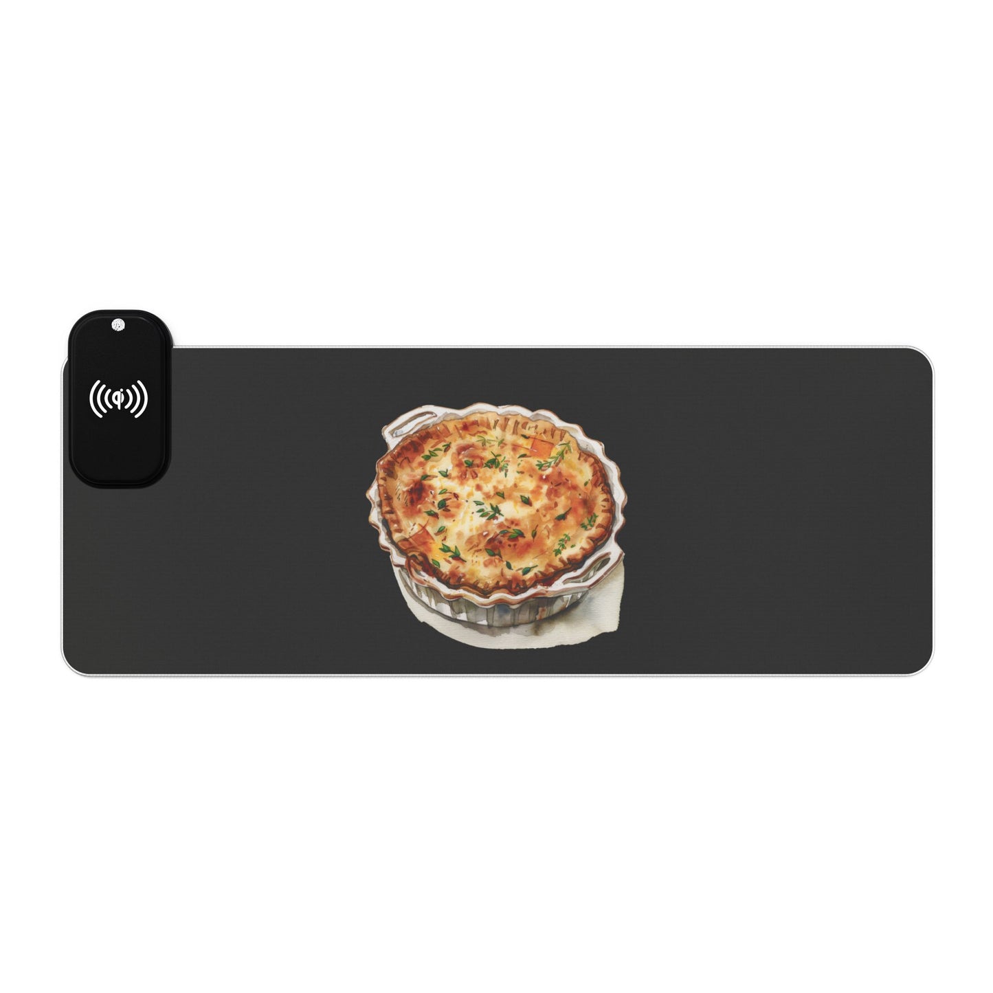 Savory Quiche – British Cuisine Delight - LED Gaming Mouse Pad - Wireless Charging, Gaming Desk Accessories, RGB Light Up Mouse Pad, Office Decor, Geek Gift Idea