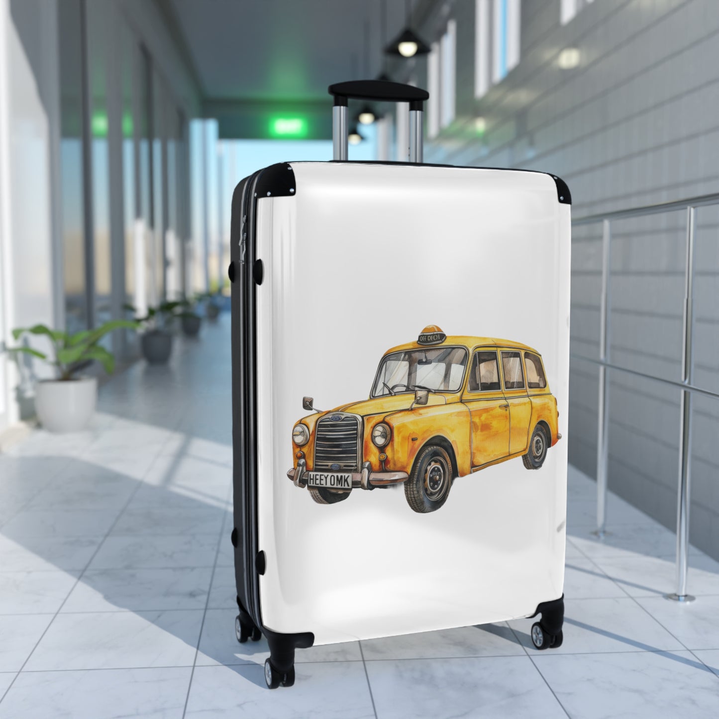 London Black Cab Illustration Suitcase