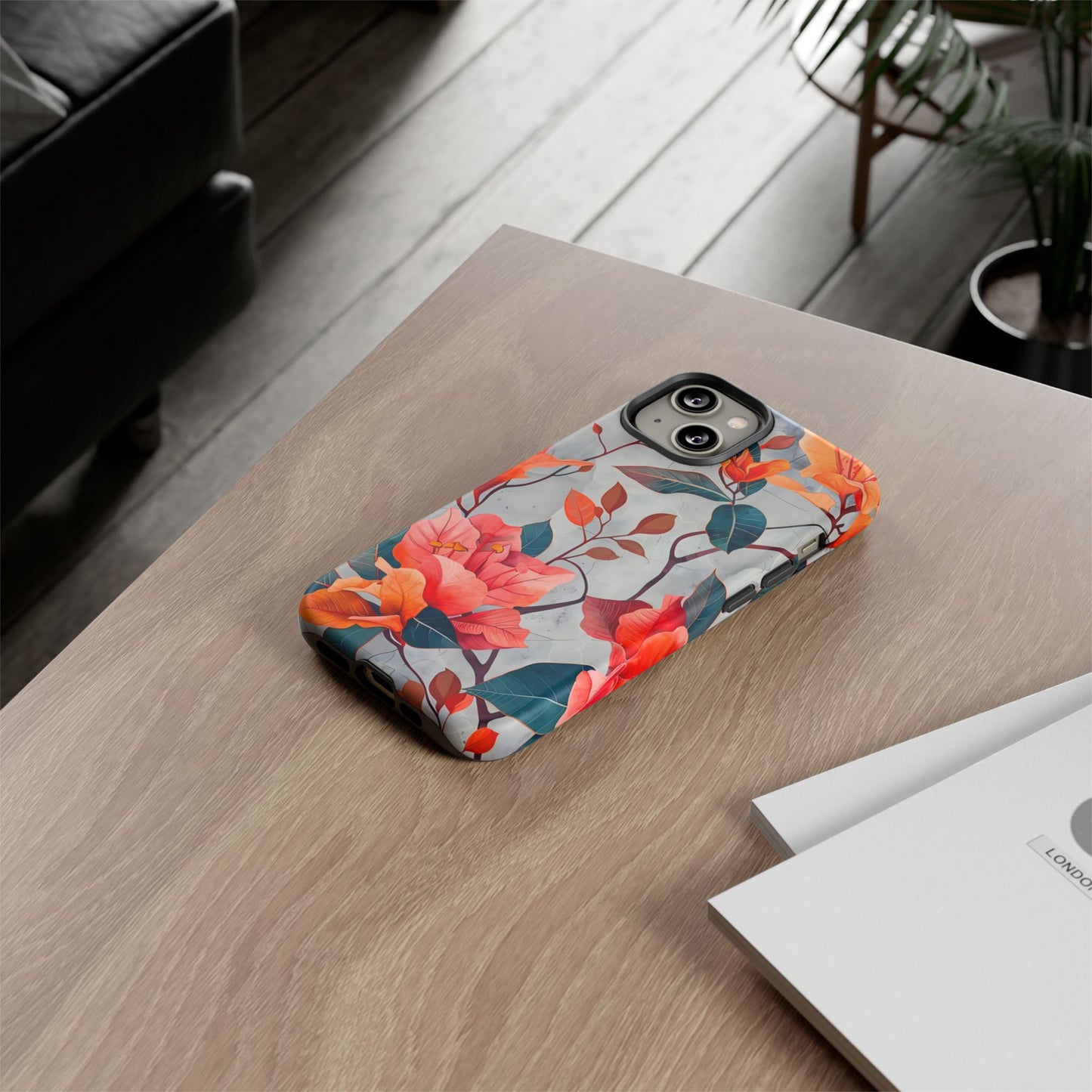 Floral Phone Case, Tough Cases, Flower Power, Gift for Her, Decorative Phone Cover, Trendy Accessories, Everyday Style