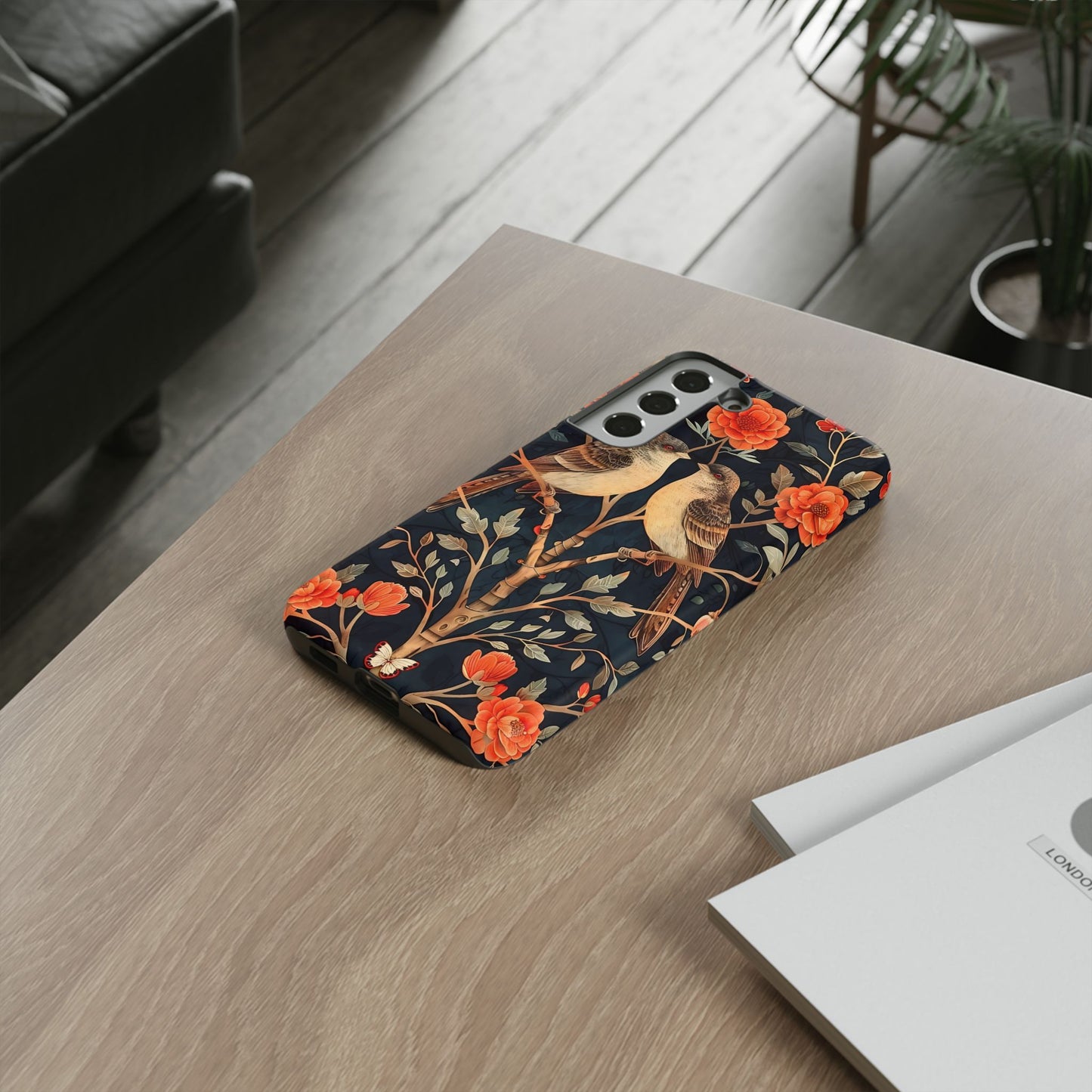 Floral Phone Case – Tough Cases with Bird Design, Unique Gift for Nature Lovers, Stylish Tech Accessory, Phone Cover, Artistic Case