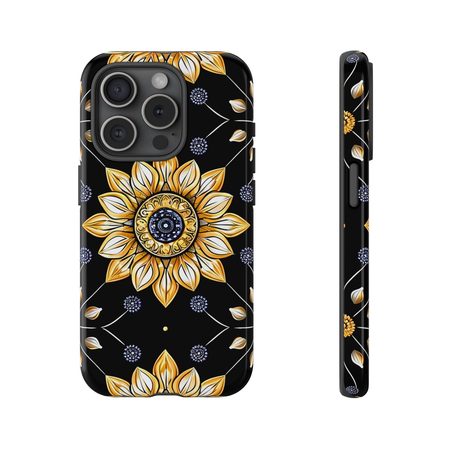 Floral Phone Case with Mandala Design, Tough Cases for iPhone & Samsung, Boho Style, Gift for Her, Unique Accessories