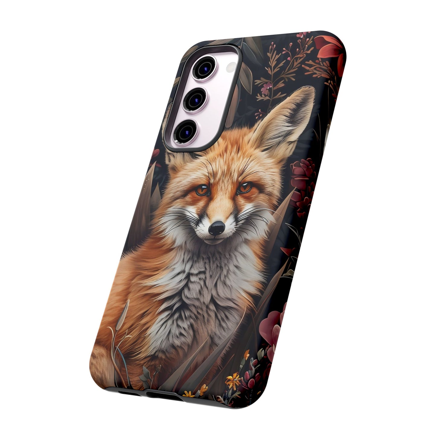 Fox Floral Phone Case, Tough Cases for Animal Lovers, Nature Themed Gift, Cute Phone Cover, Wild Fox Protector
