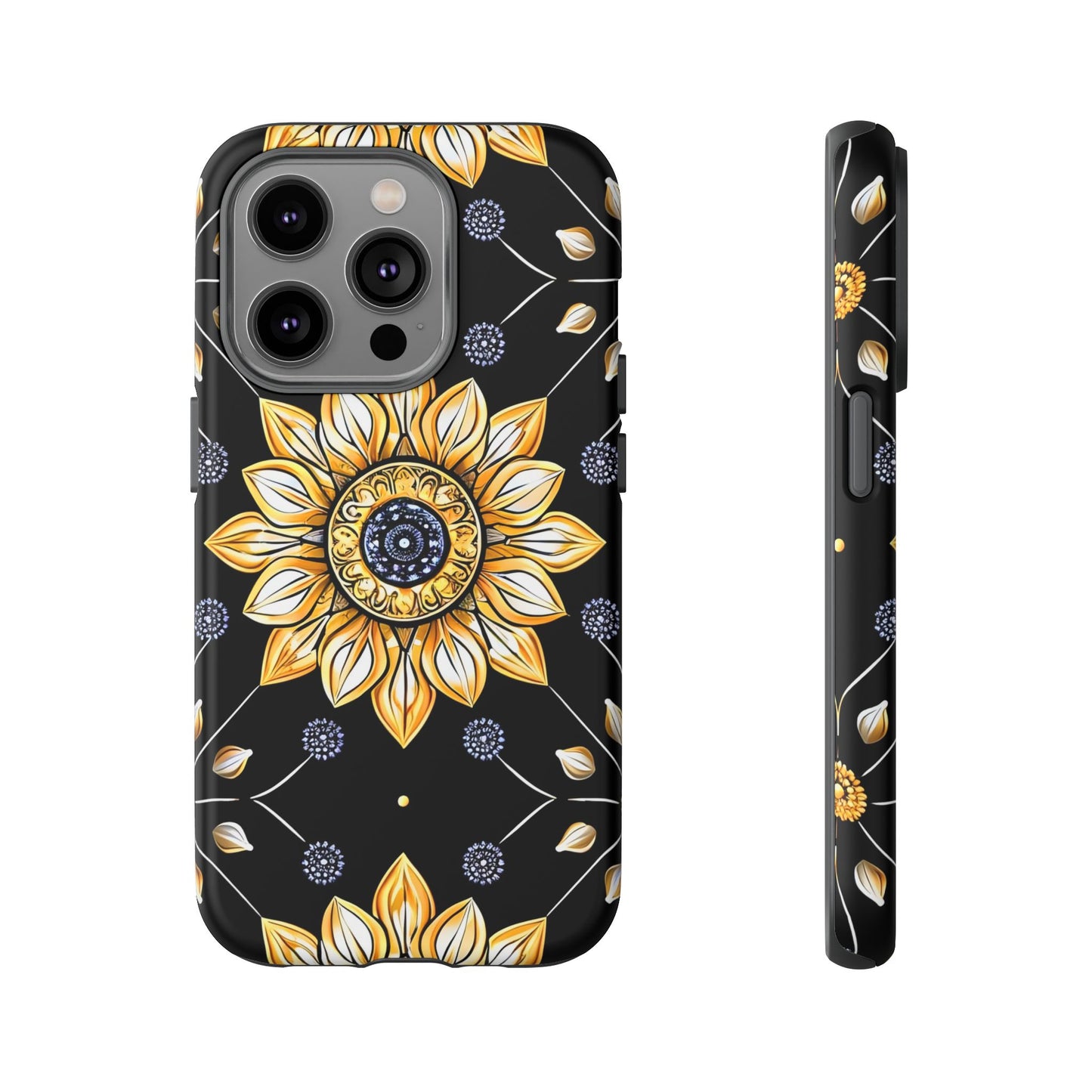 Floral Phone Case with Mandala Design, Tough Cases for iPhone & Samsung, Boho Style, Gift for Her, Unique Accessories