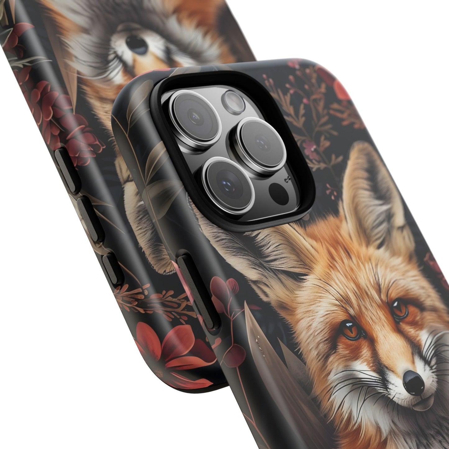 Fox Floral Phone Case, Tough Cases for Animal Lovers, Nature Themed Gift, Cute Phone Cover, Wild Fox Protector