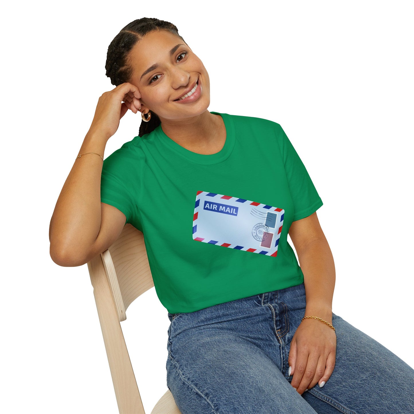Unisex Softstyle T-Shirt - Vintage British Air Mail - Classic Postal Design