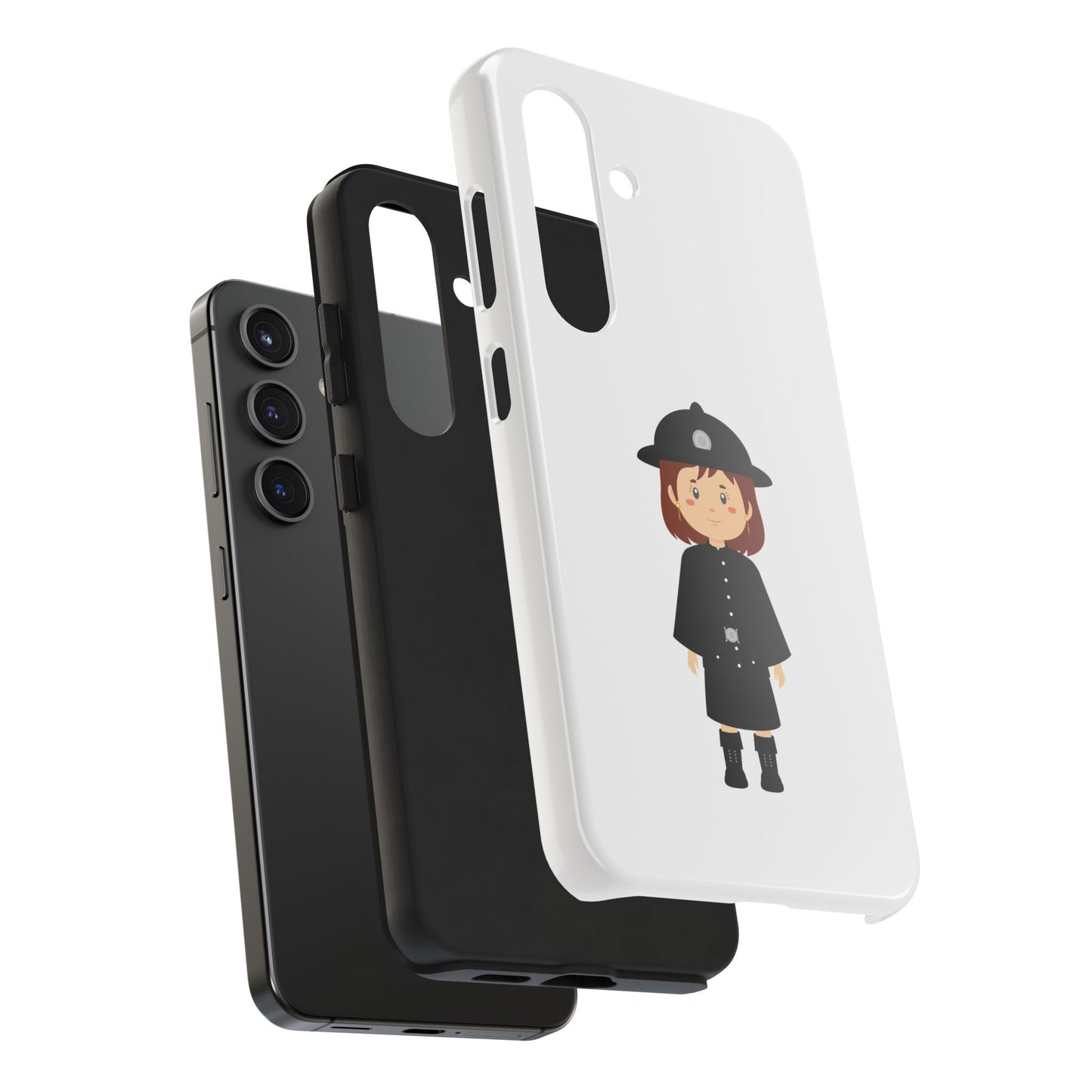 Cute Police Officer Tough Phone Case, Protective Cover, Phone Accessory, Gift for Him/Her, Fun Design for All Ages, Cartoon Case